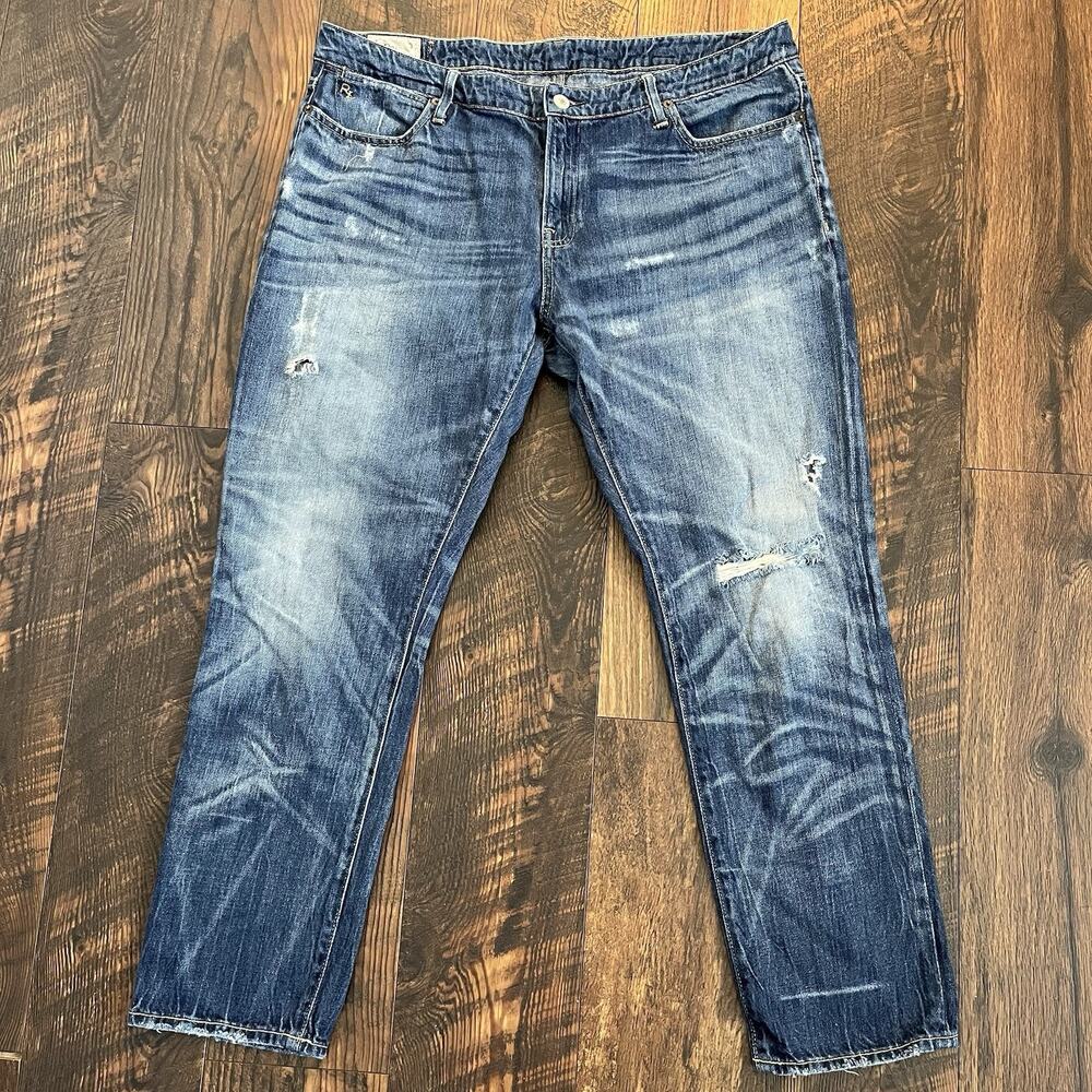 Polo Ralph Lauren Astor Boyfriend Jeans Womens 32 Fits 36x28 Distressed Blue
